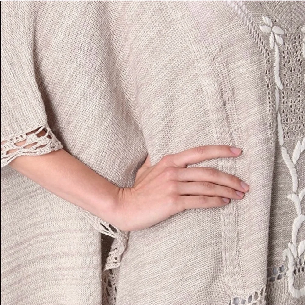 Free People Precious Pointelle Poncho Size Small